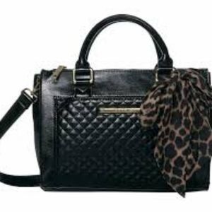 Betsy Johnson Black/Leopard Satchel